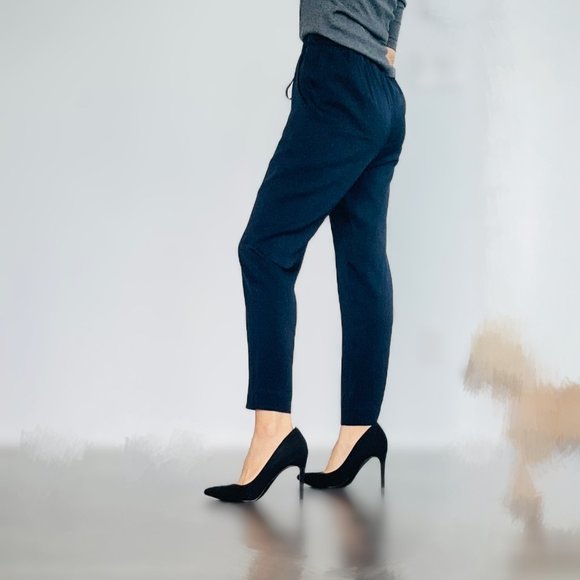Sophisticated Navy Ankle-Length Pants - Size S - Picture 2 of 6